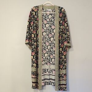 Kimono Duster Floral Cover Up size M/L